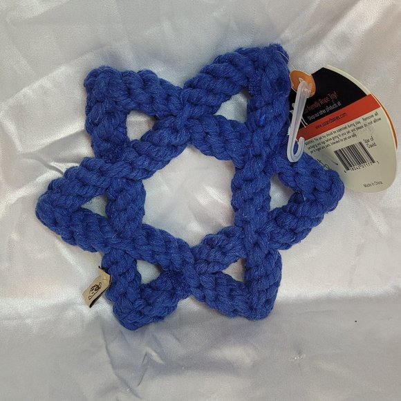 Jax & Bones Good Karma Star of David Rope Toy Holiday Washable Chewer 7" - Picture 3 of 3